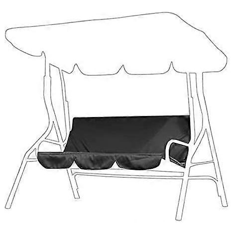Housse de coussin pour balancelle (noire), housse de siège de balancelle 3 places de qualité supérieure en taffetas de polyester 190T, imperméable, pour terrasse ou cour. (1/5)