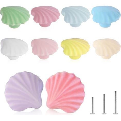 Seashell Shaped Ceramic Drawer Knobs (1/5)