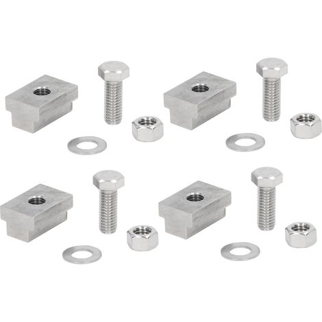 Set di 4 bulloni di fissaggio per sponde del cassone in acciaio inossidabile ad alta resistenza e antiruggine, colore argento, per rimorchi di pickup.