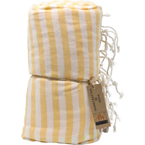 Serviette Pario en Coton - 100x180 cm - Jaune Soleil- Vendu par 1 (1/4)