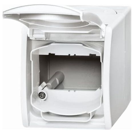 Busch-Jaeger Custodia vuota con campo di marcatura con coperchio a cerniera bianco alpino - ocean® (1758 WN-54), 2CKA001724A4264