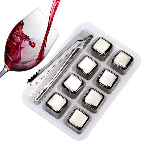 Glaçons en acier inoxydable 304, congélation rapide, anti-tartre, boules de glace métalliques de 27 mm, idéales pour le vin rouge et le whisky. (1/5)