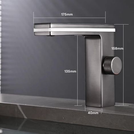 Robinet de salle de bain à effet cascade LED – Mitigeur eau chaude/eau froide, design moderne et installation facile (1/4)