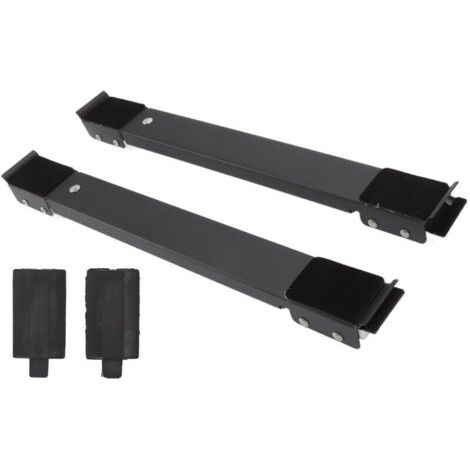 Eosnow Rouleau d'appareil pour meubles en acier, 2 pièces, support de charge de 300kg, Base mobile extensible pour lave-vaisselle, noir (1/4)
