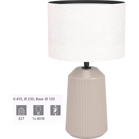 Lampada Da Tavolo Minimal Capalbio Ceramica Sabbia 1 Luce E27 (1/4)