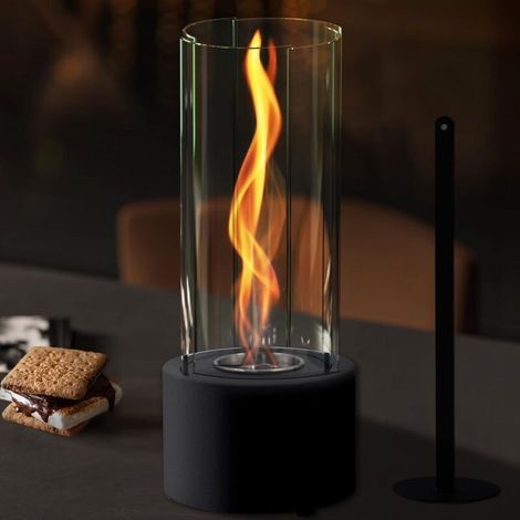 Cheminée de table portable, brasero sans fumée, pour intérieur et extérieur, décoration d'intérieur pour Halloween et Noël, Noir (1/5)