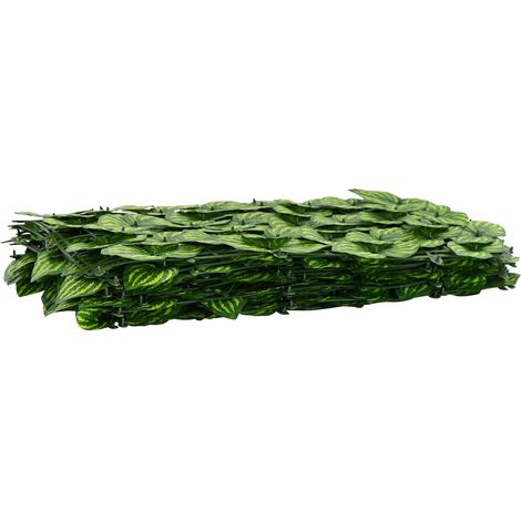 vidaXL  Balcony Screen with Leaves  Green and Yellow 300 x 75 cm