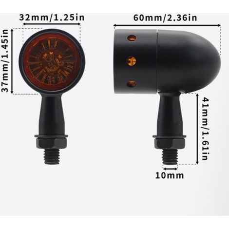 Clignotant Moto LED - 10 W - 12 V - Haute Luminosité - Compatible Majorité Modèles - 1 Paire (1/4)