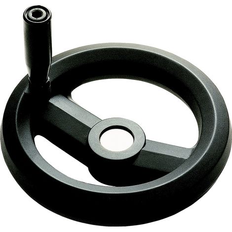 Volant de manœuvre Rotative RS PRO 100mm, 10mm Ø de montage en Technopolymère renforcé de fibre de verre ( Prix pour 1 ) (1/2)
