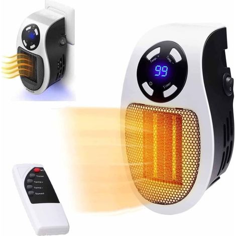 Chauffage soufflant économique 500 W PTC, mini chauffage électrique portable avec affichage LED et thermostat numérique (1/5)