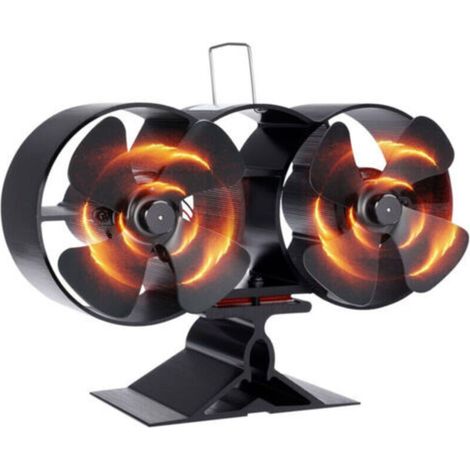 Ventilateur Poele à bois Double Moteur à Double Tête,Démarrage à Basse Température, Ventilateur de Poêle à bois Respectueux de l'environnement et à Faible Bruit,pour Poêle à Bois/Cheminée (1/4)