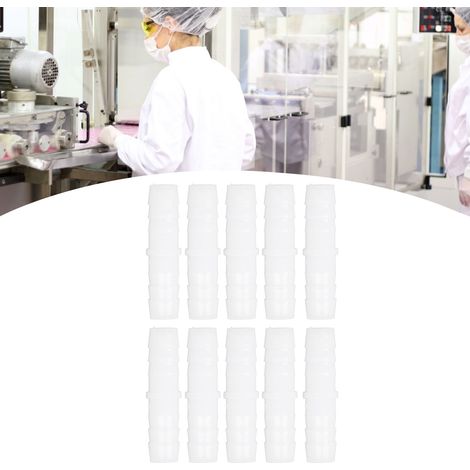 10 connecteurs droits, connecteurs pagode, connecteurs en plastique pour tuyaux droits de diamètre égal, connecteurs droits 12-12 mm. (1/5)