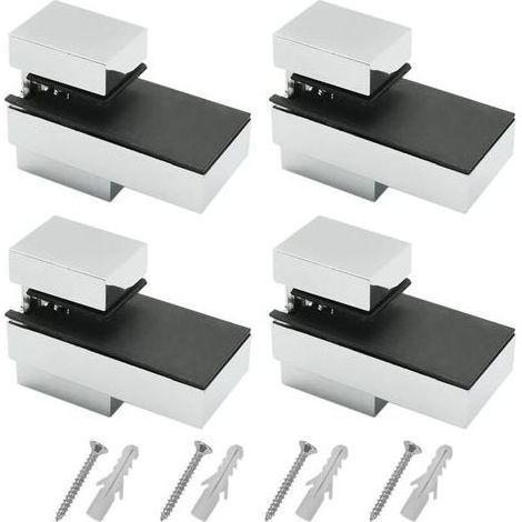 Lntyq Support etagere, 4 Pièces Support etagere verre, Support etagere murale, avec vis, Supports réglables pour étagères en verre en alliage de zinc, épaisseur fixable 5-15mm, pour verre et bois (1/5)