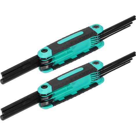 2Pcs Clé Hexagonale Pliante 8-en-1 Multifonction 1.5-8mm pour Serrer et Retirer Vis (1/5)