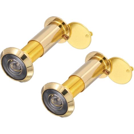 Juego de 2 unidades, fabricadas en aleación de zinc, que ofrecen 200° de privacidad, aptas para puertas de 40 a 55 mm de espesor para el hogar, la oficina o el hotel, color dorado.