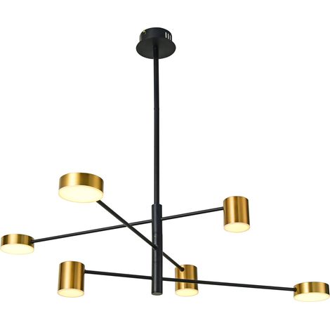Suspension LED Remdal noire italux PND-16374-6-BK-GD-3K (1/2)