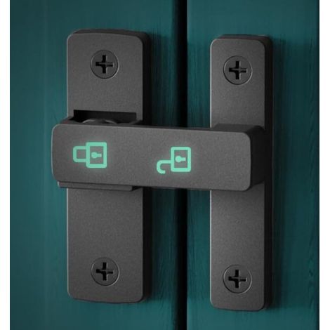 Chiavistello per porta scorrevole Chiusura a scatto per porta da fienile Fibbia a gancio Cancello in legno Serratura per porta Chiavis，legno，nero (1/5)