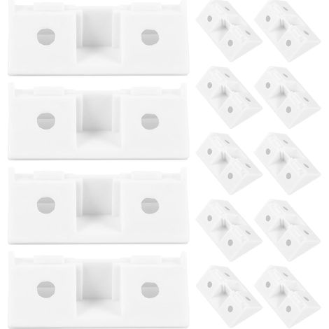 CCYKXA Équerres D'angle Blanches Grandes Couvercle, Lot de 20 Supports Plastiques Renforcés pour Meubles, Fixation Solide pour Étagères et Armoires, Accessoires D'installation Cuisine (1/4)