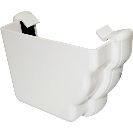 FloPlast Niagara Left Hand Stopend - White Guttering Accessory (1/2)