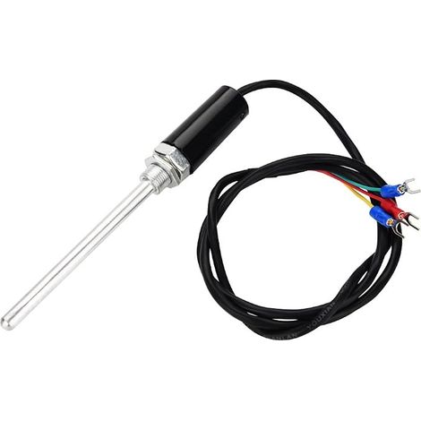 Sonde Thermocouple, PT100 Type de Sonde Capteurs de Température Thermocouple avec le Câble d'Acier Inoxydable Longue de 1.5 M et Tige Droite (100MM) (1/5)