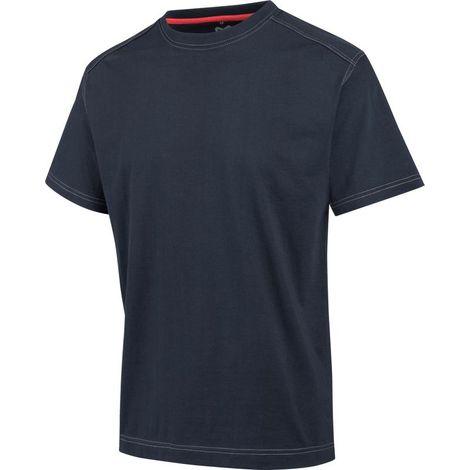 – Tee-shirt de travail Pro – Bleu marine – Epaules renforcées – Tissu robuste pour conditions difficiles – Taille L (1/4)
