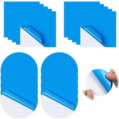 Toppe per piscine, confezione da 20 toppe autoadesive per riparazioni di piscine, kit di riparazione in PVC, toppe per la riparazione di materassi ad acqua, 10 quadrati, 10 cerchi