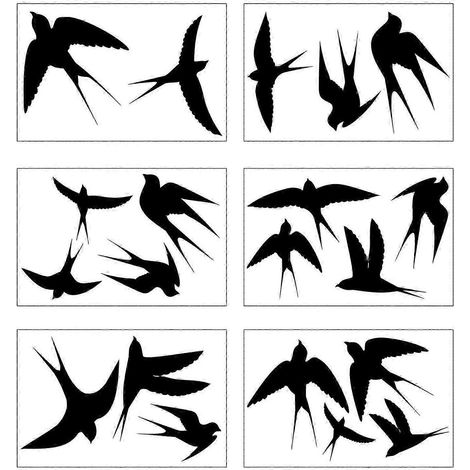 Autocollants oiseaux 6 feuilles (20 pièces) décoration intérieure autocollants pour fenêtres et vitres (1/5)