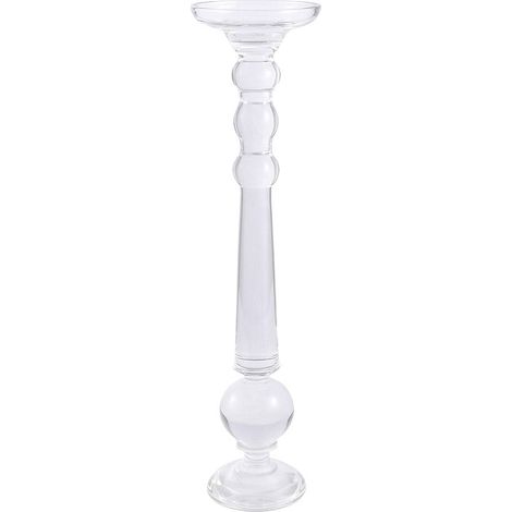 Grand Bougeoir Rond en Verre Transparent Chandelier Décoratif de Table H 60 cm - PANGIVO (1/4)