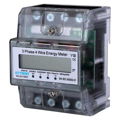 Dreiphasen-Stromzähler 220V 380V 5-80A Belegt 4 Module DIN-Schiene Ettroit JXDA-03