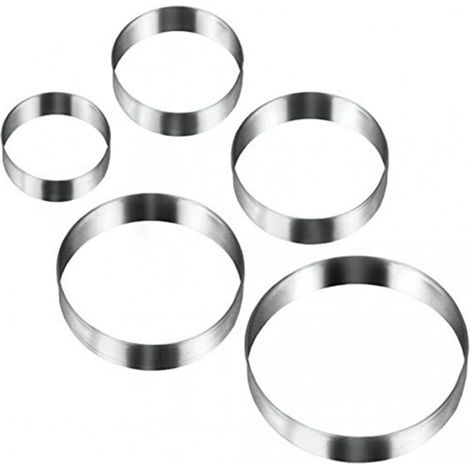 Outils de cuisson 430 moule à biscuit rond en acier inoxydable lot de 5