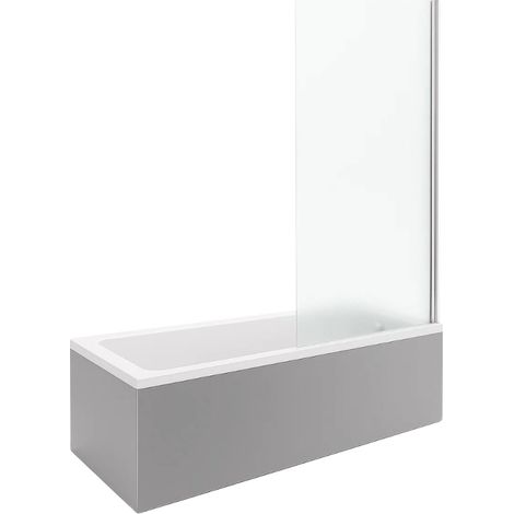 Bañera derecha DURAVIT No.1 1800x800mm + Mampara de bañera recta AURYS Mist 1 cromo