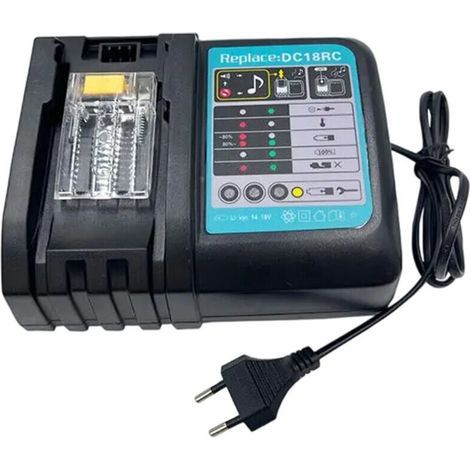DC18RC 14,4 V–18 V 3 A Schnellladegerät für Makita – Kompatibel mit den Akkus BL1860B, BL1850B, BL1840 und BL1830 – Ersatz für DC18RA und DC18RD (1/5)