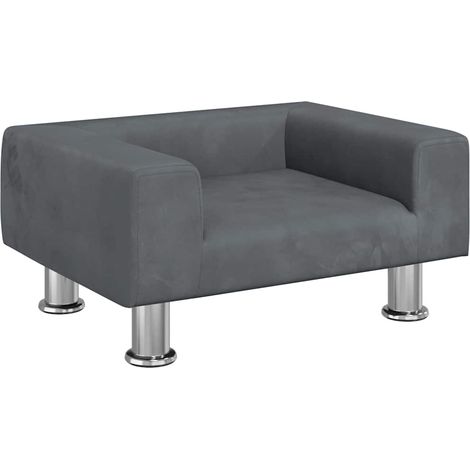 vidaXL Cama para perros de terciopelo gris oscuro 50x40x26,5 cm (1/2)