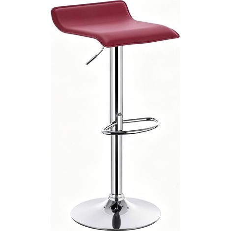 Taburete de bar giratorio regulable en altura en polipiel burdeos 62-84 cm (1/5)
