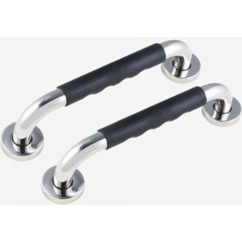 Haltegriff für Toilette, 30 cm, 2er-Set, rutschfeste Haltegriffe für Bad, Dusche und Badewanne, Edelstahl, Stützgriff für Senioren/Menschen mit Behinderung/Kinder/Schwangere