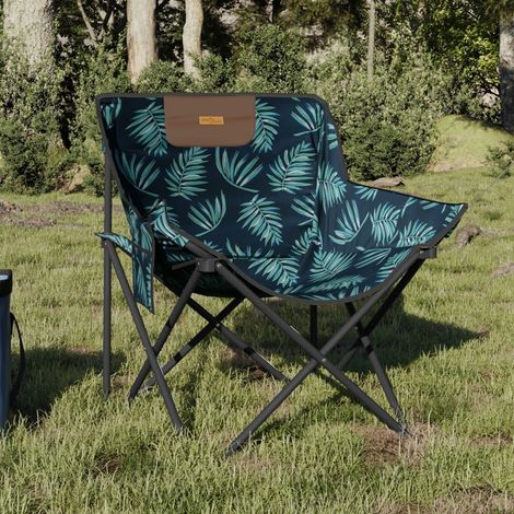 Campingstühle 2 Stk. mit Tasche Klappbar Blattmuster