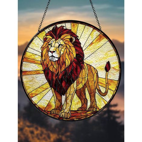 Attrape-soleil motif lion 20 cm, décoration fenêtre nature