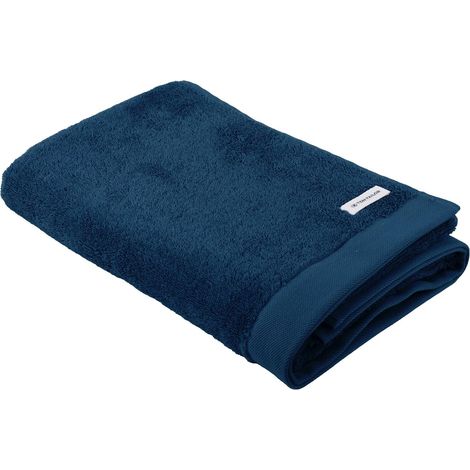 Serviette de Douche, 70x140 cm, 100% coton/éponge, avec deux accroches et étiquette avec logo, COLOR BATH TOWEL Bleu (Dark Navy) (1/5)