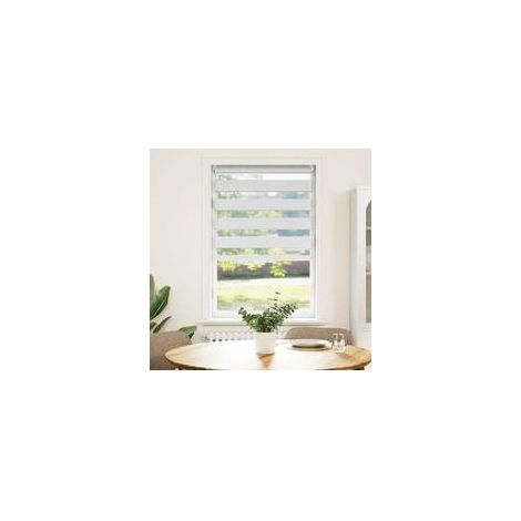 Store enrouleur zébré 50,9 x 100 cm, largeur du tissu 46,7 cm, blanc Crezuo (1/4)