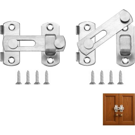 2 pièces Loquet De Porte En Acier Inoxydable Verrou Porte Coulissante Intérieure Avec Vis Installation Facile Pour Porte Fenêtre (1/5)