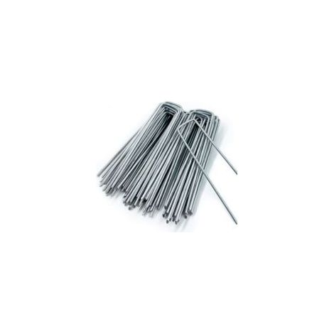 Erdspieße aus verzinktem Stahl (50 Stück) – Starke Erdklammern für Mulchgewebe, Drahtgeflecht und Netze – 150 mm lang, 30 mm breit, Ø 3 mm Sktooy