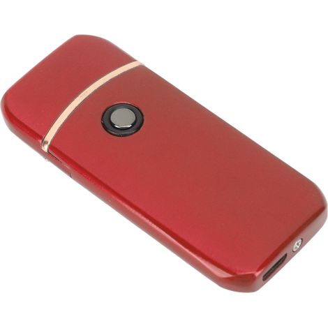 Briquet électrique d'extérieur, coupe-vent, sans flamme, chargeur USB, double face, rechargeable, rouge (1/5)