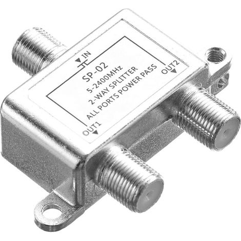 Diviseur de Câble Coaxial NuméRique 2 Voies 5-2400MHz, Compatible RG6, Fonctionne avec les Connexions TV Analogiques/NuméRiques et Internet
