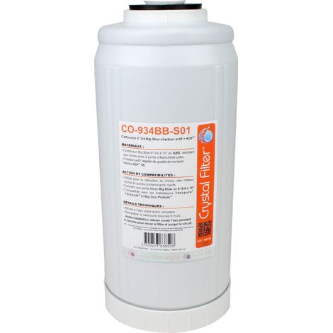Conteneur 9''3/4 à 10'' Crystal Filter® CO-934BB-S01 - Big Blue Charbon actif et KDF® (1/3)