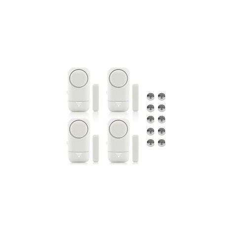 Lot de 4 alarmes magnétiques sans fil 120dB – Détecteurs anti-intrusion pour fenêtres et portes – Installation facile avec ruban adhésif (1/5)