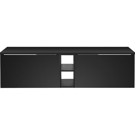 Doppelwaschtisch-Unterschrank 180cm, schwarz matt, PUEBLA-56-BLACK (1/5)