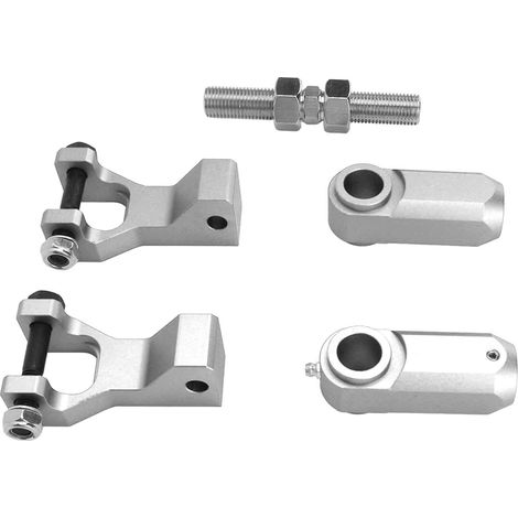 Kit d'abaissement avant et arrière en alliage d'aluminium (5 pièces) pour quad Raptor 350, 660 et 700 (argenté) (1/5)