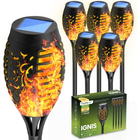 6x Solar-Gartenlampe LED ignis Einsteck-Fackel mit Flammeneffekt lumiled (1/5)