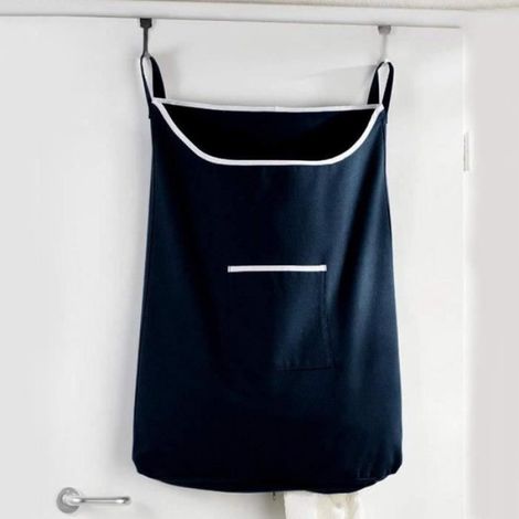 Sac À Linge Suspendu - Pour Vêtements Sales - Crochet Acier Inoxydable - Multicouche - Gris - 1 Pièce (1/4)