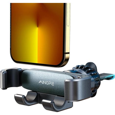 Support Téléphone Voiture [Opération à Une Main] Accroche‑téléphone voiture pour grille d’aération, Compatible avec Samsung Galaxy S25 S24 S23 Ultra, iPhone 17 Pro Max, Meizu 18, smartphones Android (1/5)